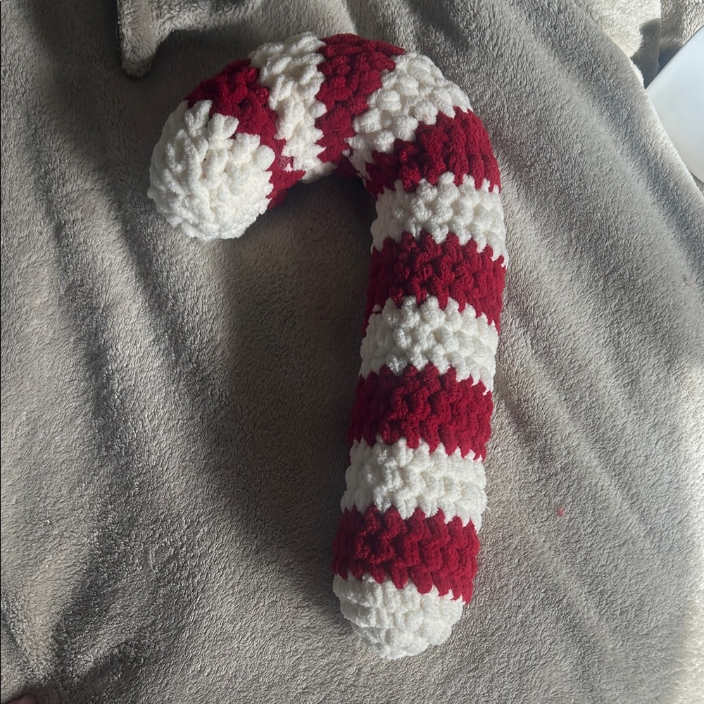 The Viral Crochet Candy Cane Pillow